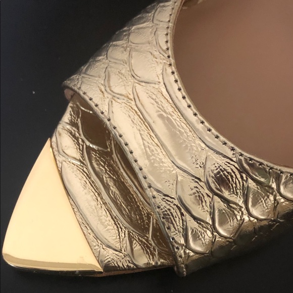 INC International Concepts Gold Peep-Toe Heels - Picture 2 of 5